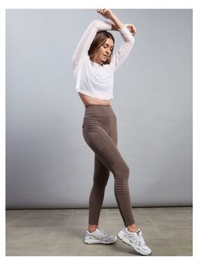 Athleta delancey moto leggings in grey Brown
